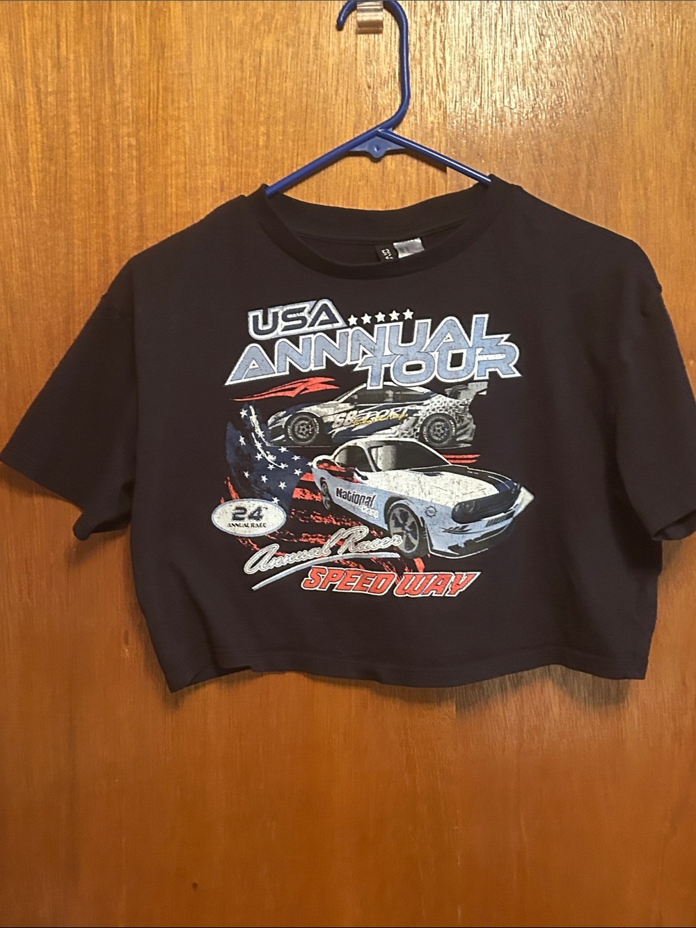H&M Black USA Annual Tour Graphic Crop Tee